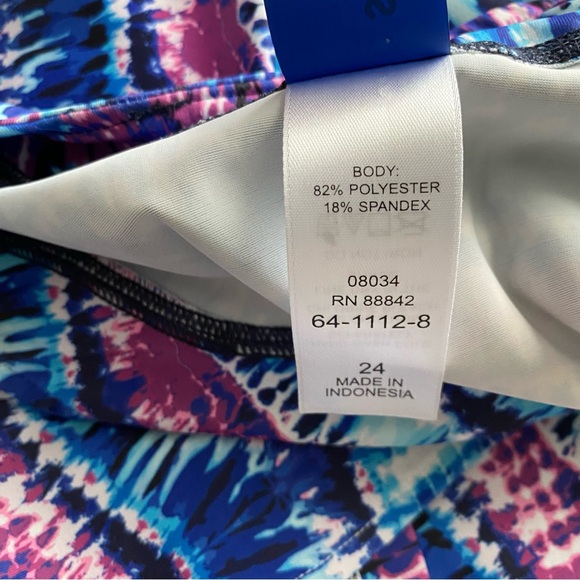 Swimsuits For All Size 24 Cover Up Swimdress Pullover Blue White Geometric Print - Picture 4 of 6